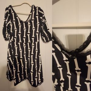 Sourpuss Bones Dress - Stretchy, XL